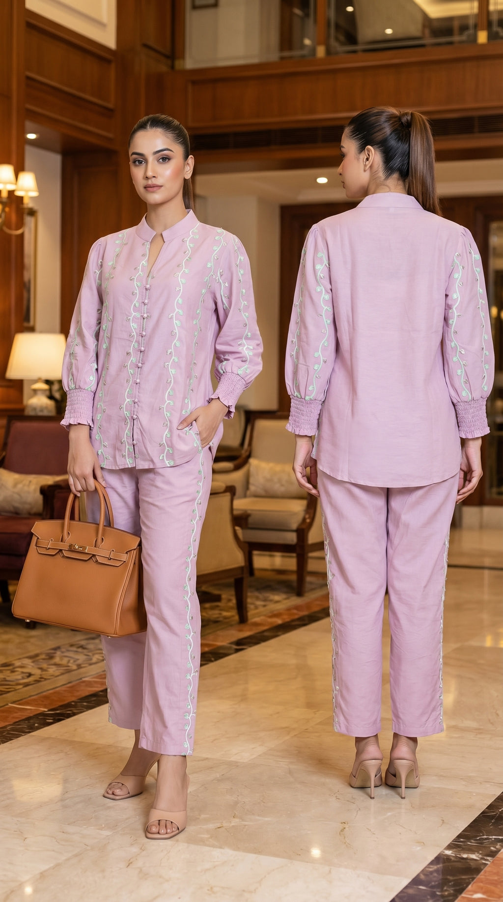 Blush Mint Embroidered Co-ord Set