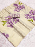 Floral Linen Tissue Silk Saree