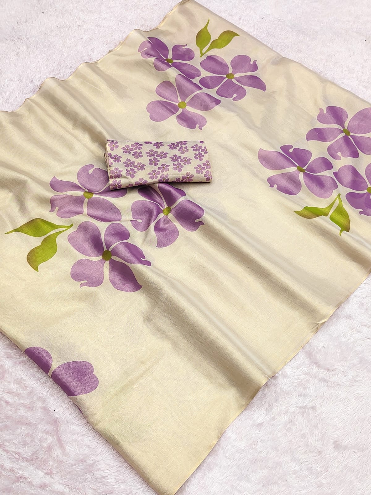 Floral Linen Tissue Silk Saree