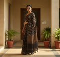 Midnight Earth Linen Blend Saree