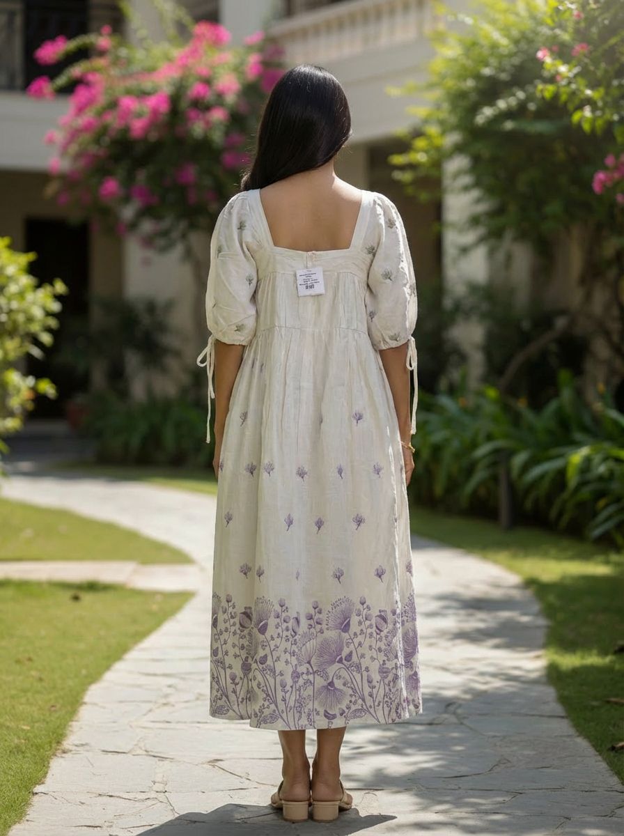 Ivory Bloom Midi Dress