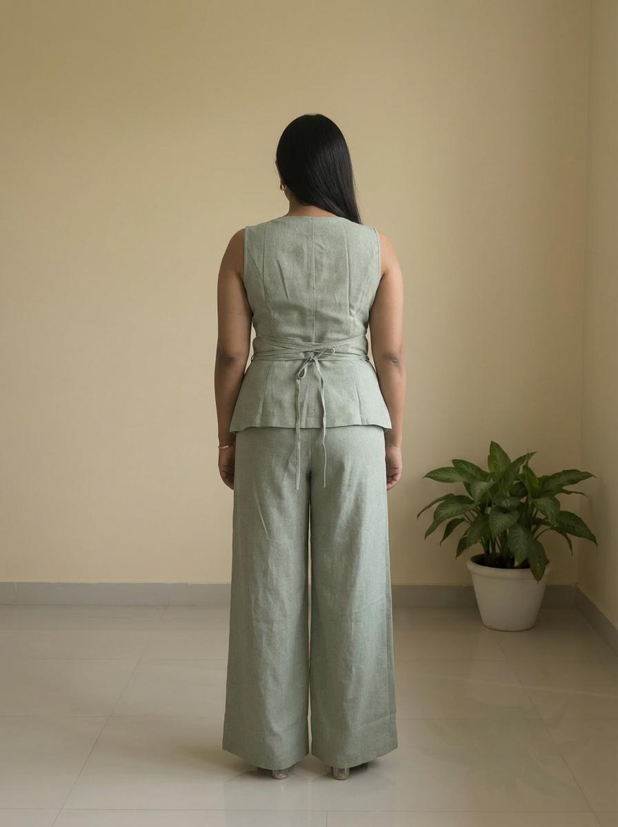 Sage Elegance Rayon Co-ord Set